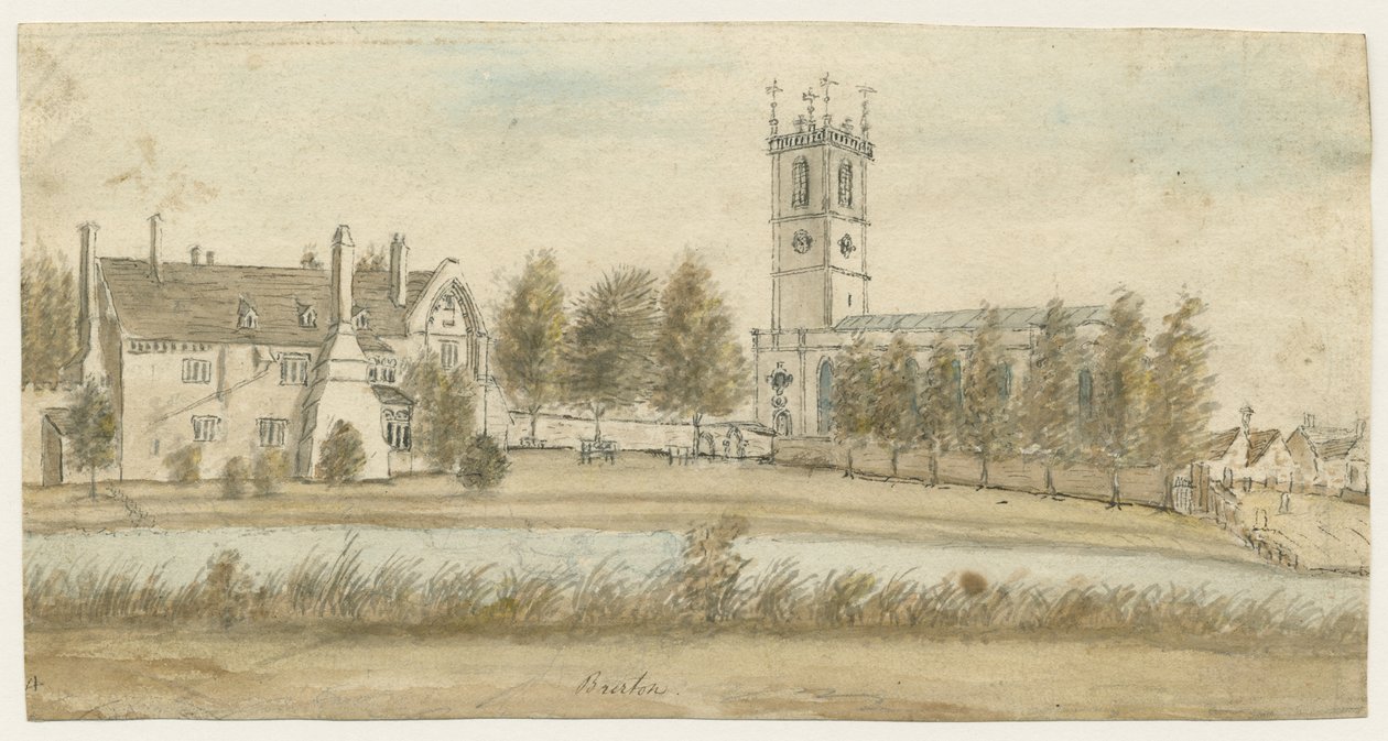 Burton-upon-Trent Abbey: akvarell festészet és [c 1795] (festmény) alkotó: Stebbing Shaw