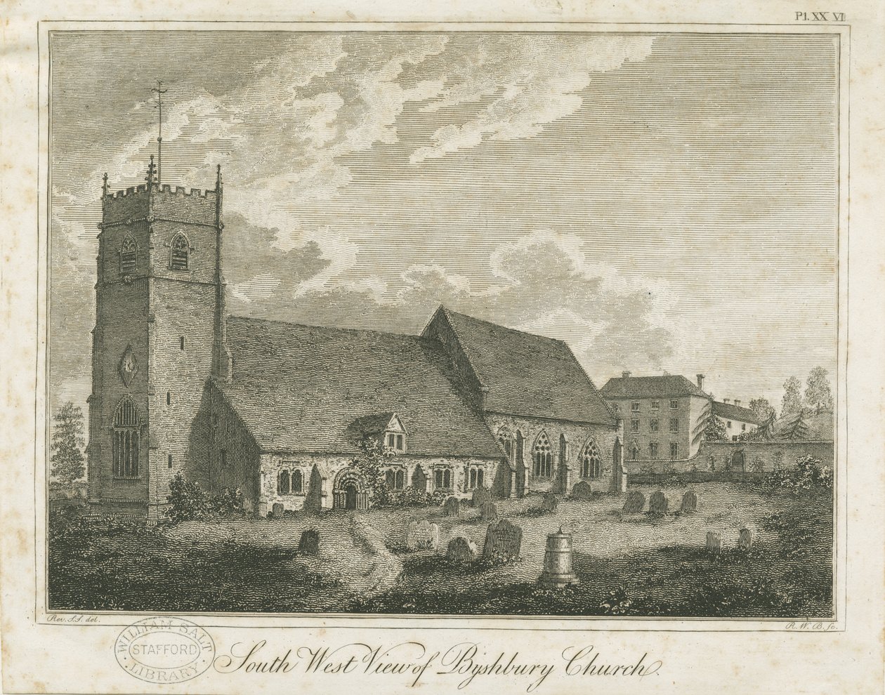 Bushbury templom: metszet, és [?XVIII. század] alkotó: Stebbing Shaw