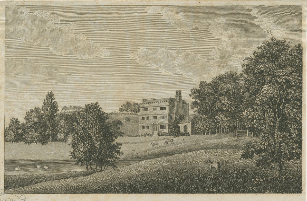 Butterton Hall: metszet, és [?18. század] (nyomtatás) alkotó: Stebbing Shaw
