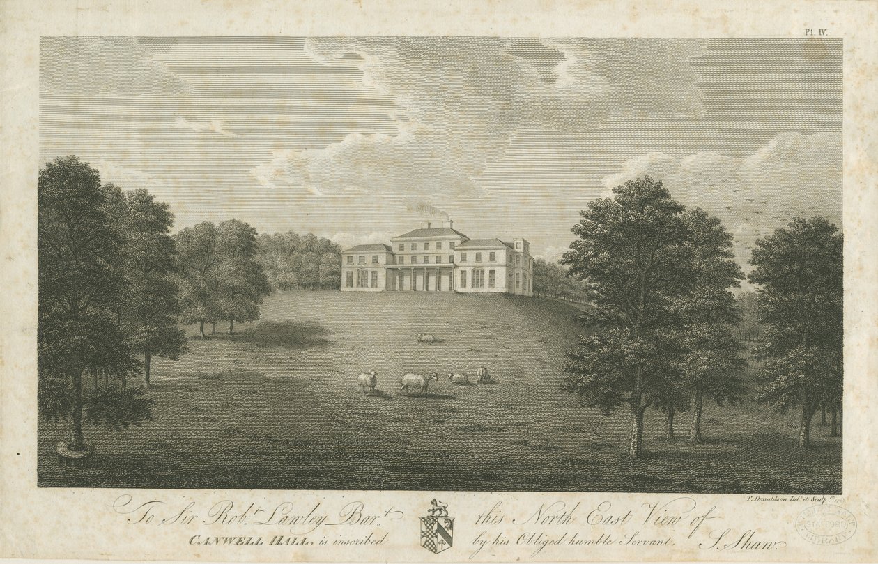 Canwell Hall: metszet, 1797 alkotó: Stebbing Shaw