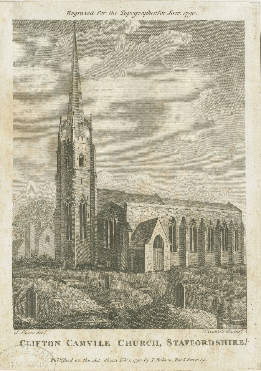 Clifton Campville templom: metszet, nd [1790] alkotó: Stebbing Shaw