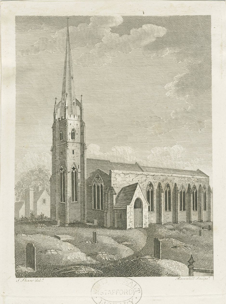Clifton Campville Church: metszet, nd [c 1790] (nyomtatás) alkotó: Stebbing Shaw