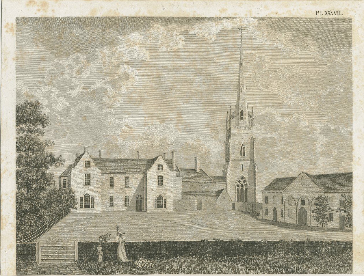 Clifton Campville templom: metszet, nd [c 1790] alkotó: Stebbing Shaw