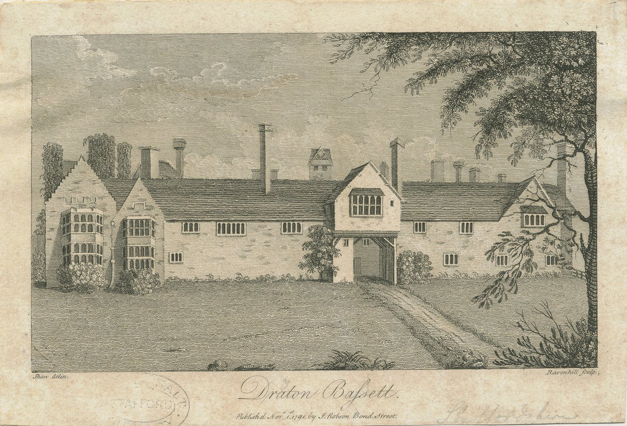 Drayton Bassett – „Drayton Manor”: metszet, nd [c 1791] (nyomtatás) alkotó: Stebbing Shaw