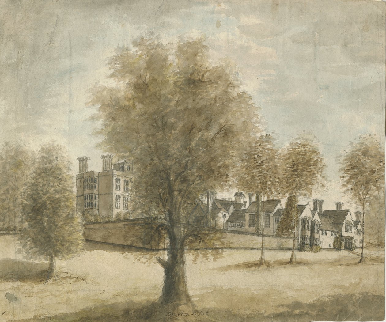 Drayton Bassett - "Drayton Manor": akvarell festmény, nd [1789-1793] alkotó: Stebbing Shaw