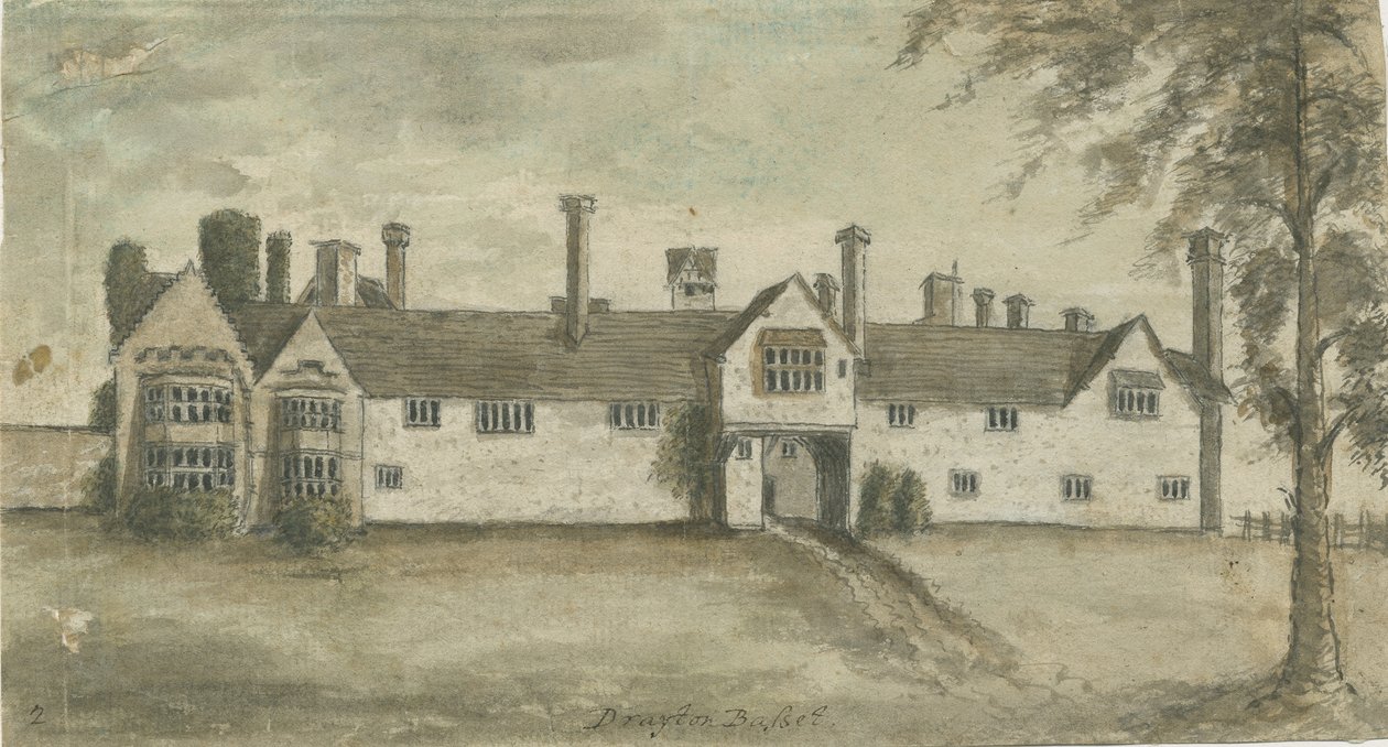 Drayton Bassett - "Drayton Manor": akvarell festmény, nd [1789] alkotó: Stebbing Shaw