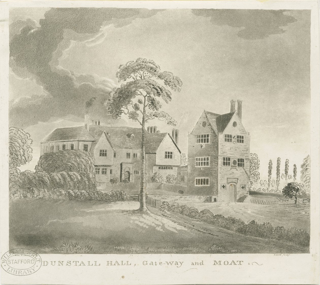 Dunstall Hall: aquatinta metszet, nd [1762-1802] (nyomat) alkotó: Stebbing Shaw