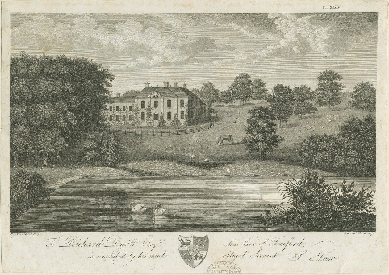 Freeford Hall: metszet, nd [1797] (nyomat) alkotó: Stebbing Shaw