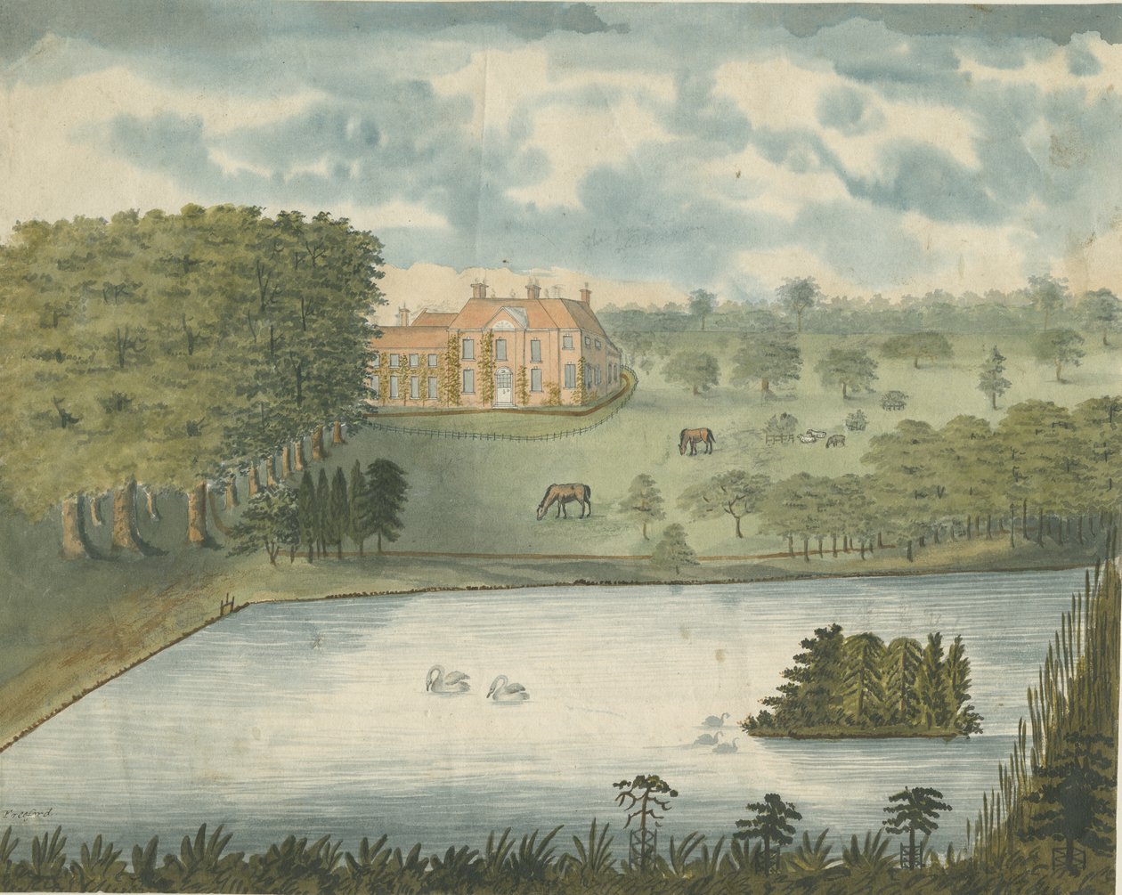 Freeford Hall: vízfestmény, nd [1762-1802] alkotó: Stebbing Shaw