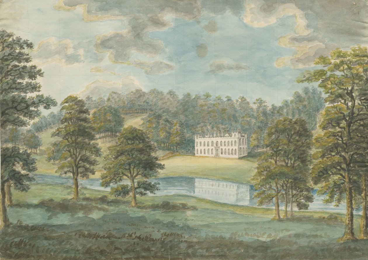 Great Barr Hall: vízfestmény, nd [1762-1802] alkotó: Stebbing Shaw