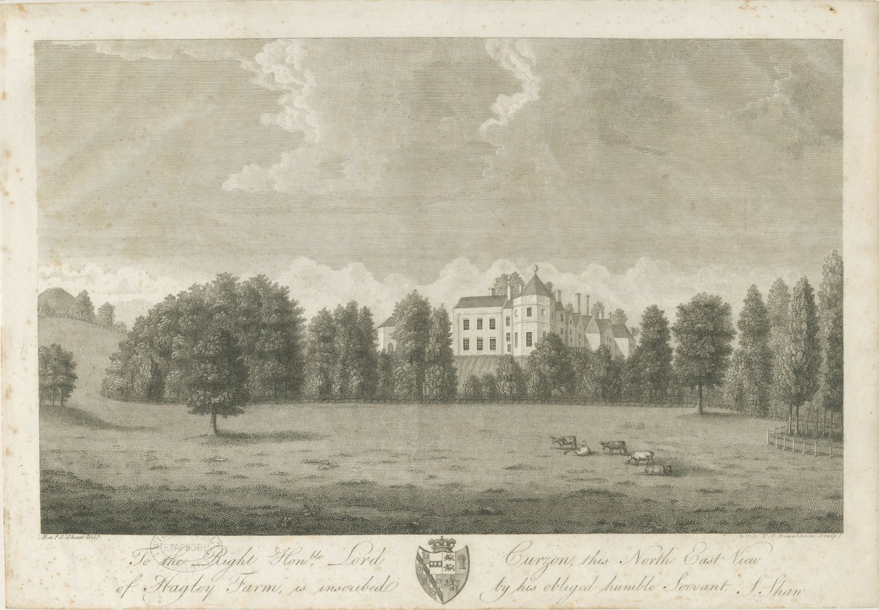 Hagley Hall: metszet alkotó: Stebbing Shaw