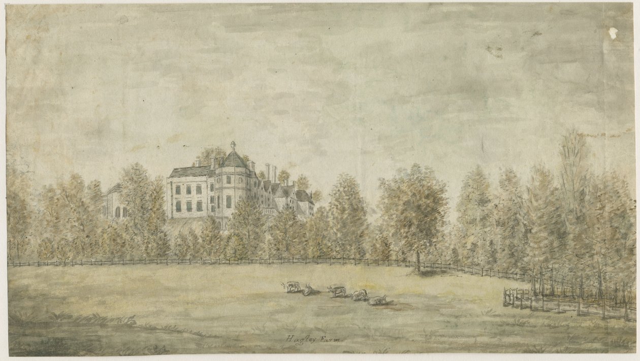 Hagley Hall: vízfestmény, nd [1795] alkotó: Stebbing Shaw