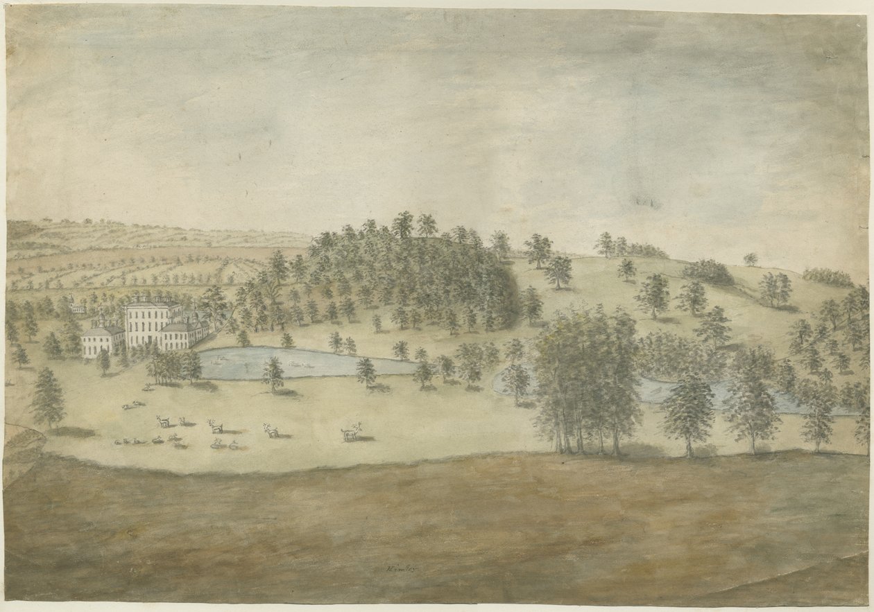 Himley Hall: vízfestmény, nd [1762-1798] alkotó: Stebbing Shaw