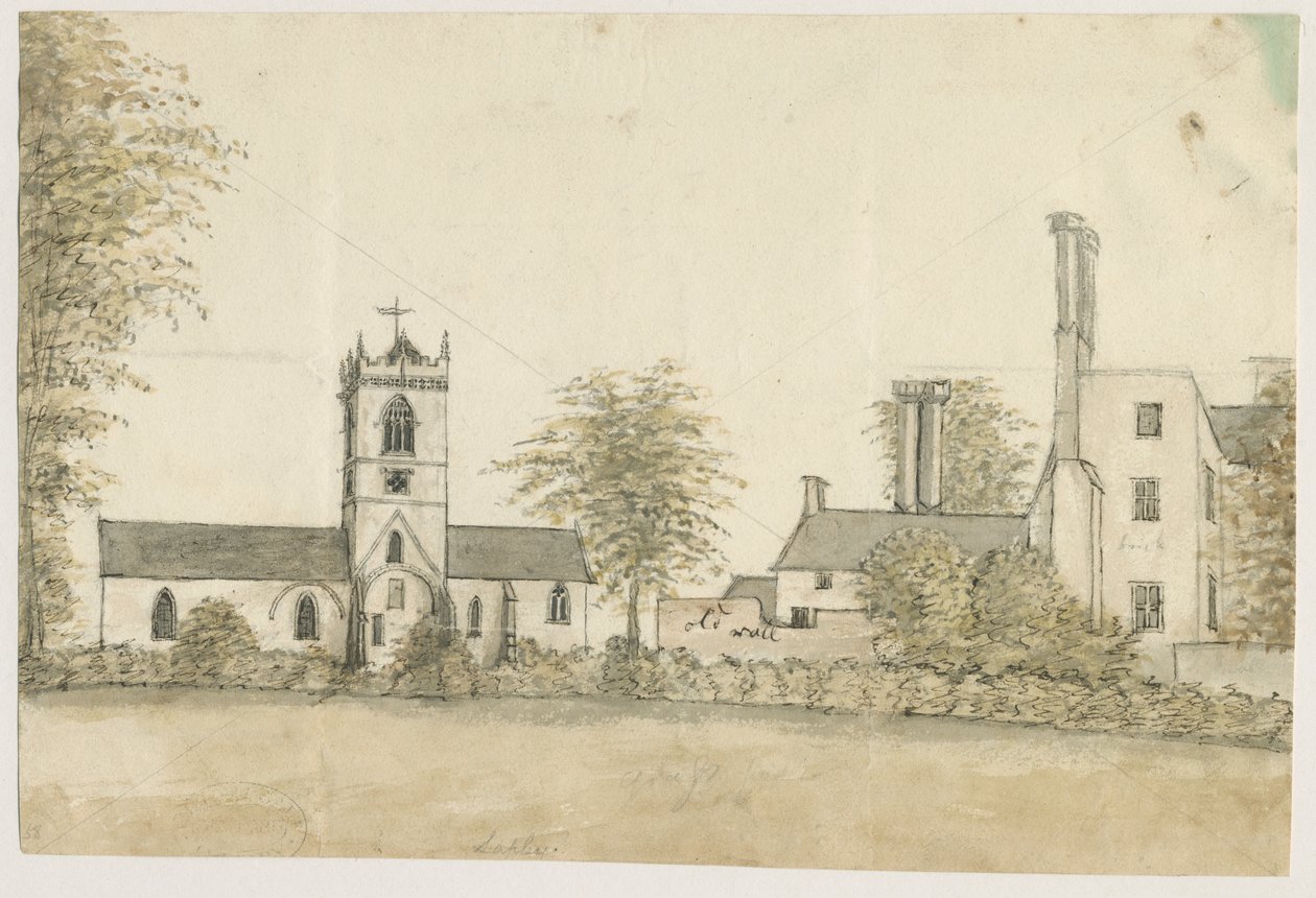 Lapley templom: vízfestmény, nd [1762-1802] alkotó: Stebbing Shaw