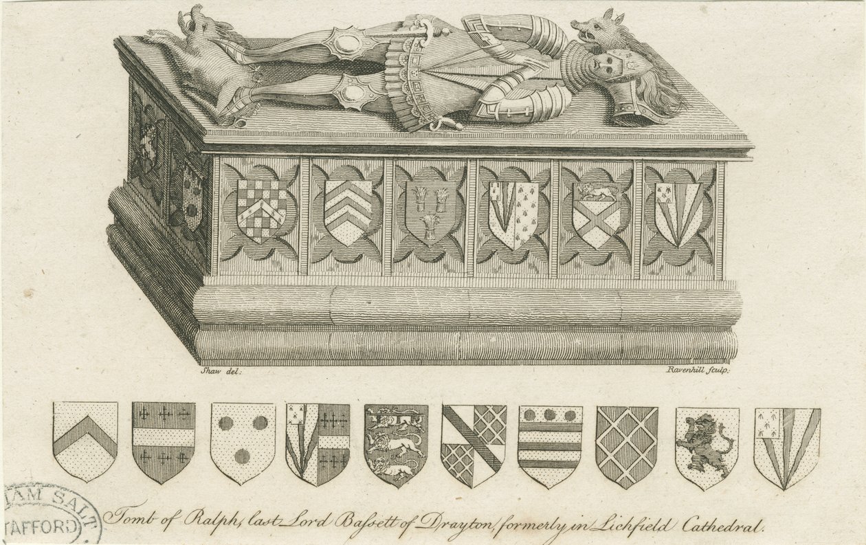 Lichfield katedrális – Lord Bassett sírja: metszet, és [c 1791] (nyomtatás) alkotó: Stebbing Shaw