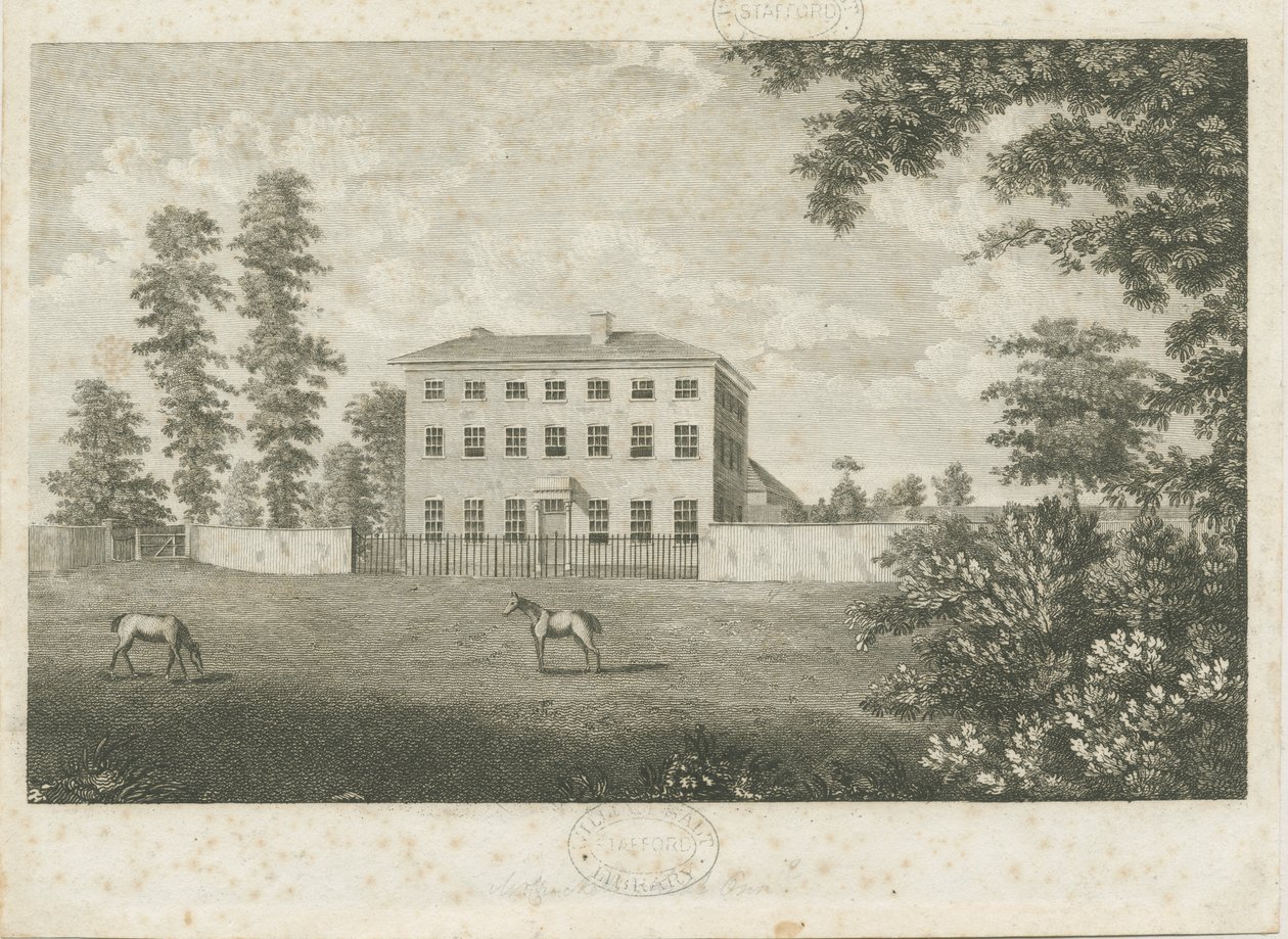 Little Onn Hall: vonalmetszet, nd [1762-1802] alkotó: Stebbing Shaw