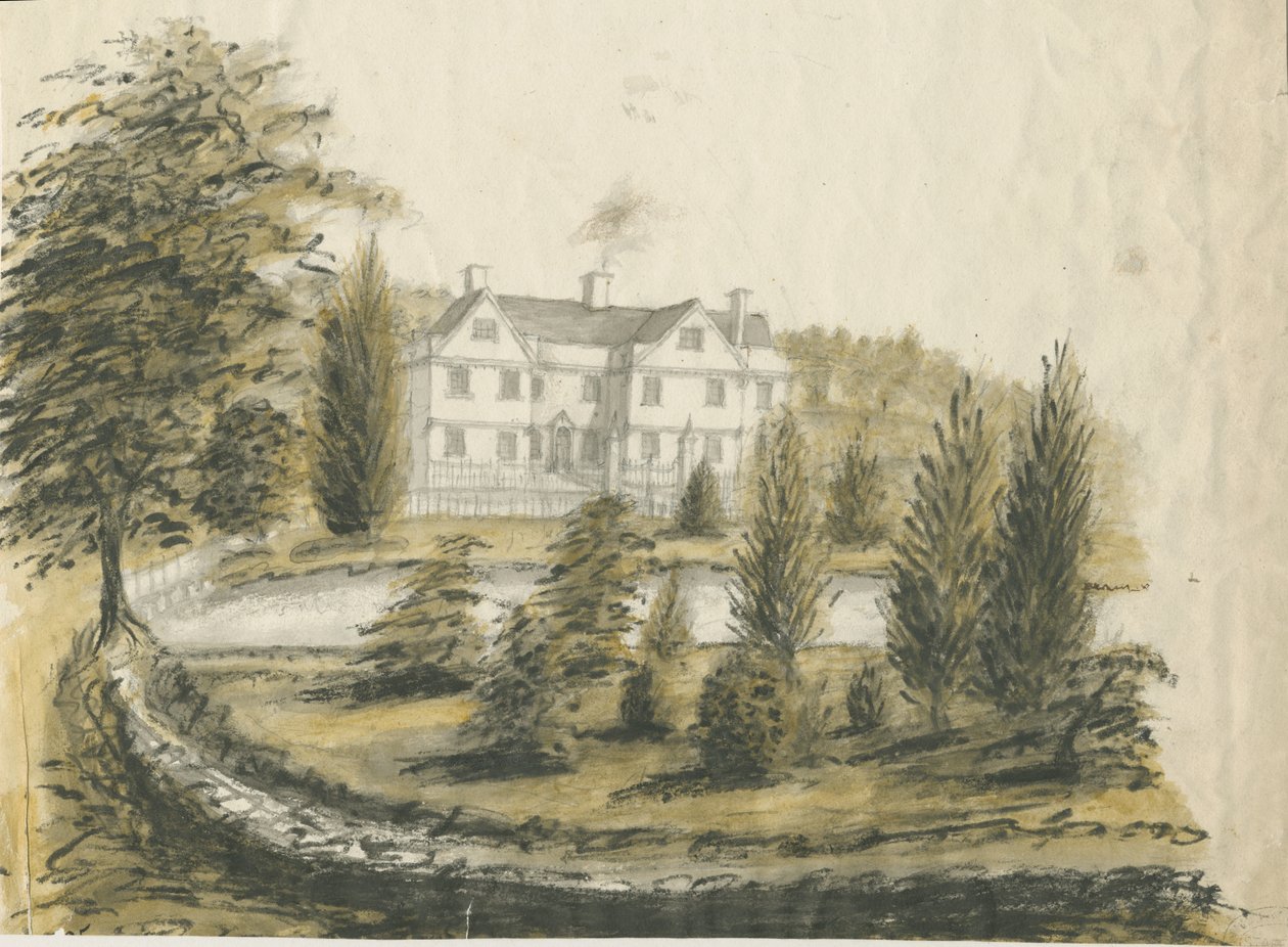 Madeley – Old House: akvarell rajz, nd [1762-1802] alkotó: Stebbing Shaw