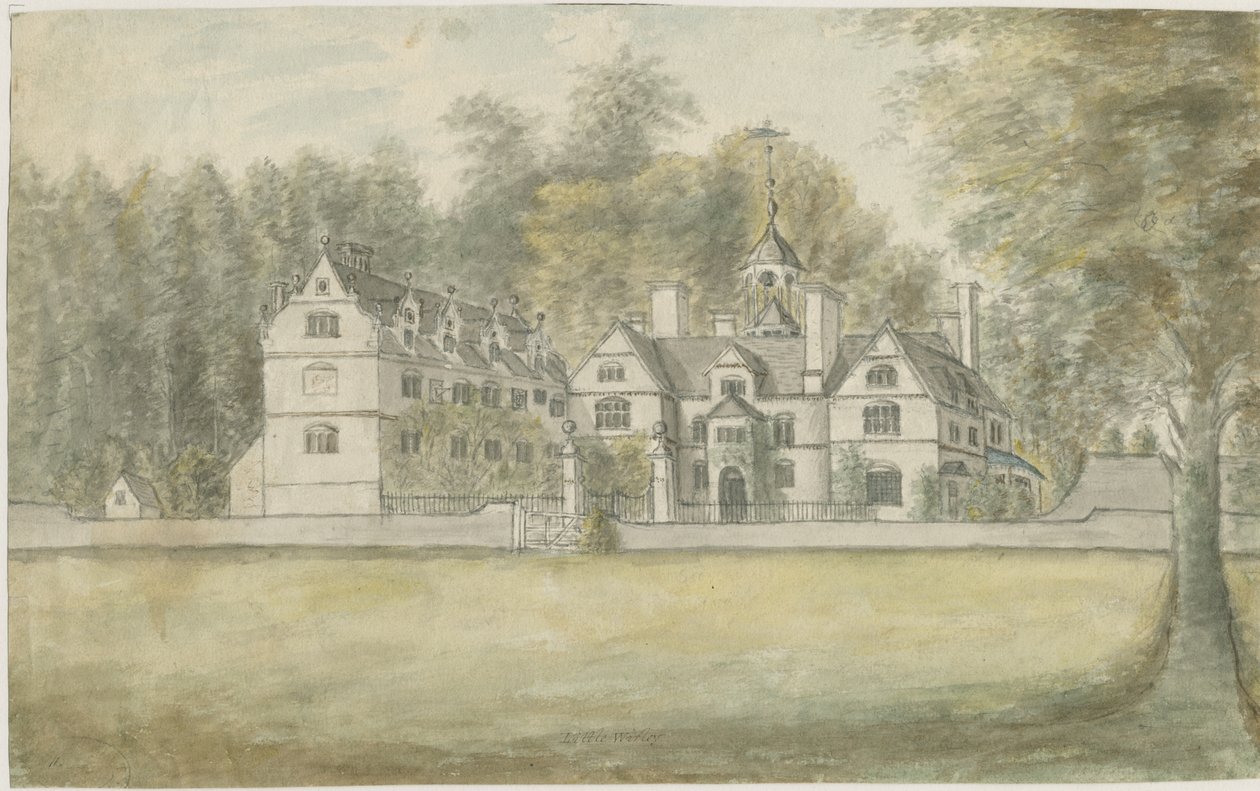 Norton Canes – Little Wyrley Hall: vízfestmény, nd [1762-1802] alkotó: Stebbing Shaw
