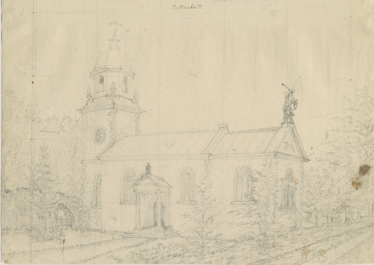 Patshull templom: ceruzarajz, nd [1762-1802] alkotó: Stebbing Shaw