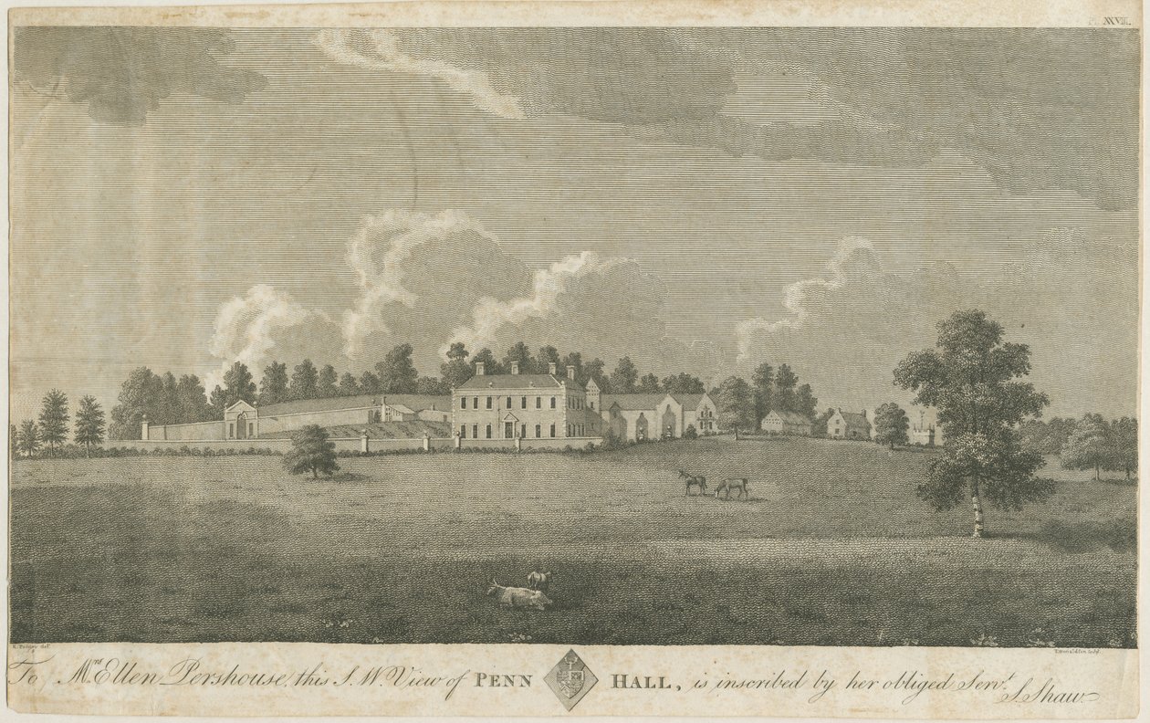 Penn Hall: metszet, és [18. század vége] (nyomtatás) alkotó: Stebbing Shaw