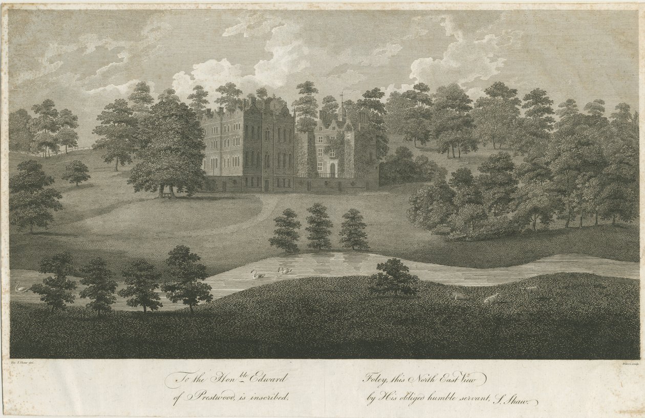 Prestwood Hall: metszet, nd [1762-1802] (nyomtatás) alkotó: Stebbing Shaw