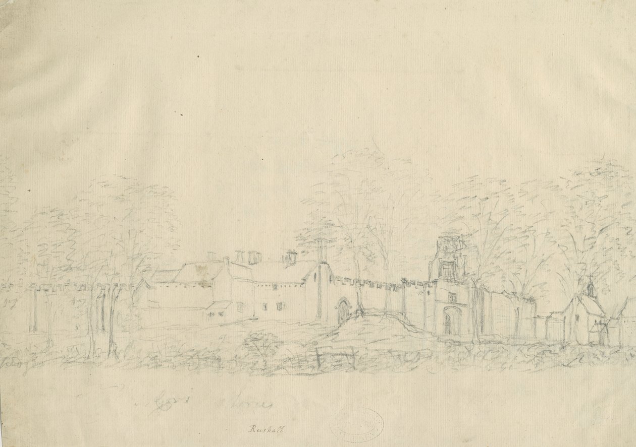 Rushall kastély/Hall: ceruzarajz, nd [1762-1802] (rajz) alkotó: Stebbing Shaw