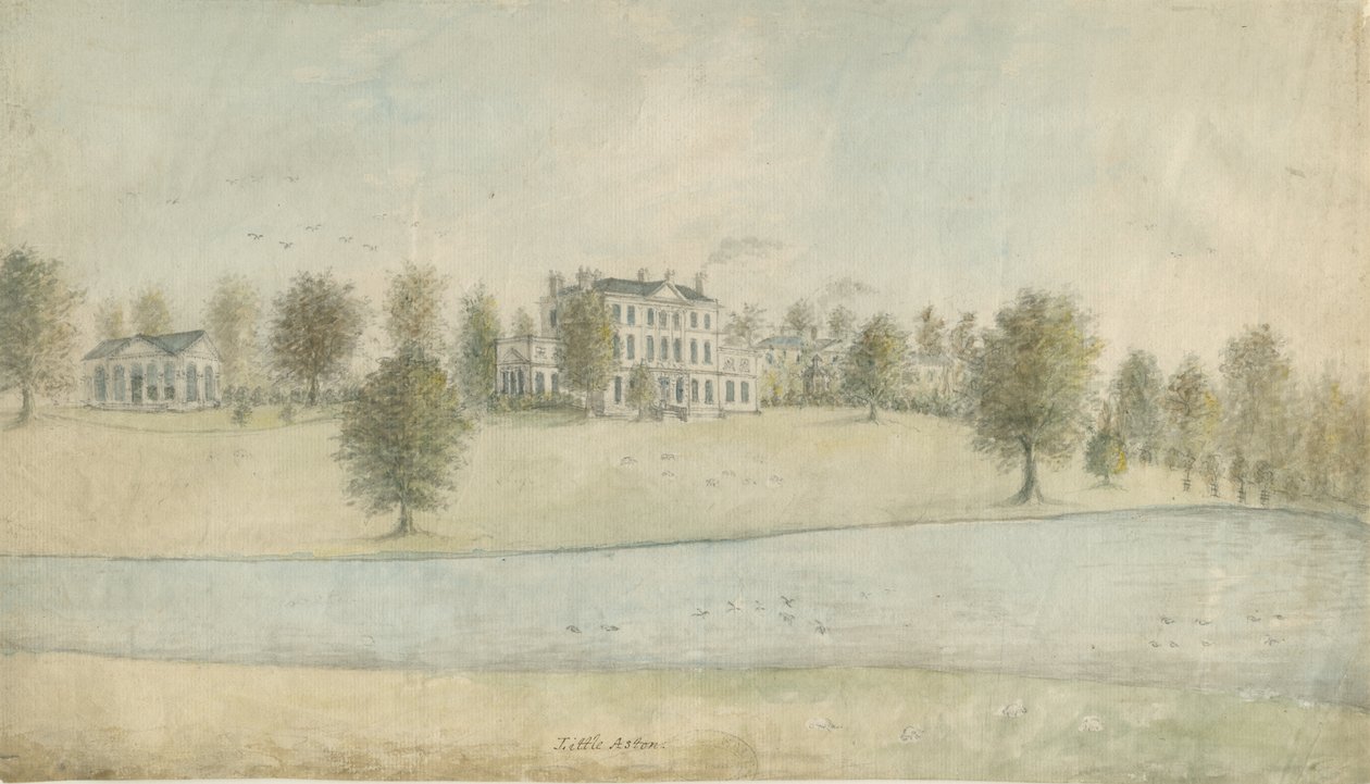 Shenstone – Little Aston Hall: vízfestmény, nd [1762-1802] alkotó: Stebbing Shaw