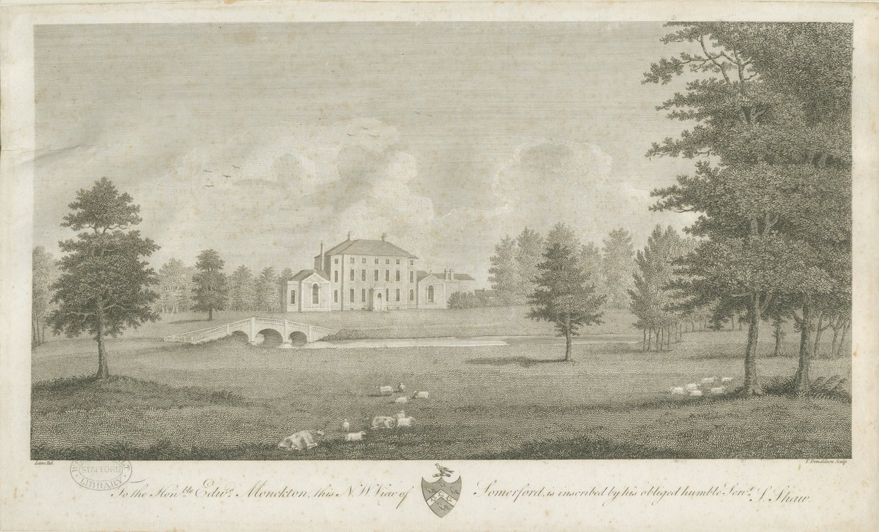 Somerford Hall: metszet, és [18. század vége] (nyomtatás) alkotó: Stebbing Shaw