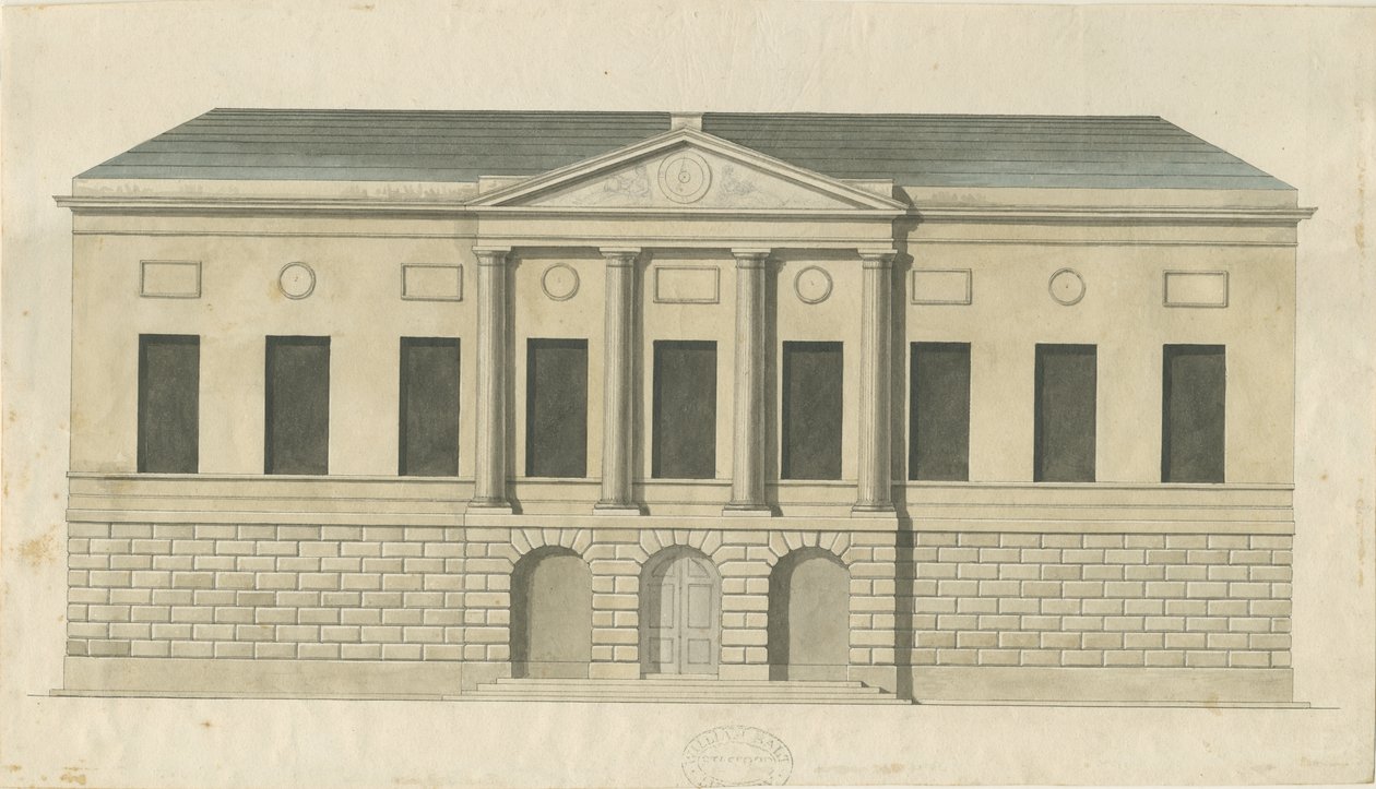 Stafford - County Gaol: akvarellfestmény, nd [1794 körül] (festmény) alkotó: Stebbing Shaw