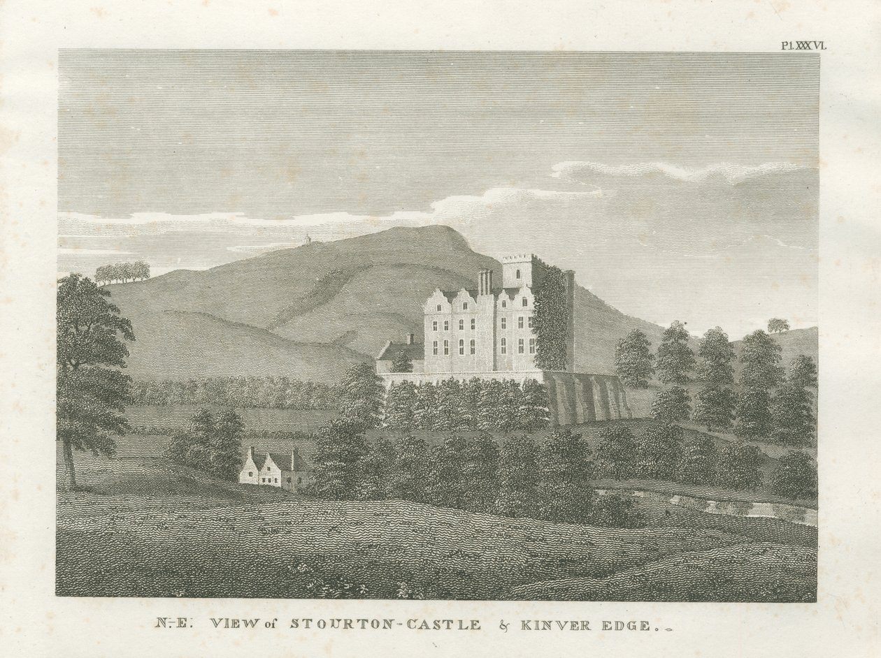 Stourton Castle és Kinver Edge: metszet, nd [1799] (nyomat) alkotó: Stebbing Shaw