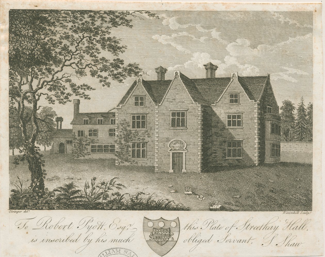 Streethay Hall: metszet, és [18. század vége] (nyomtatás) alkotó: Stebbing Shaw