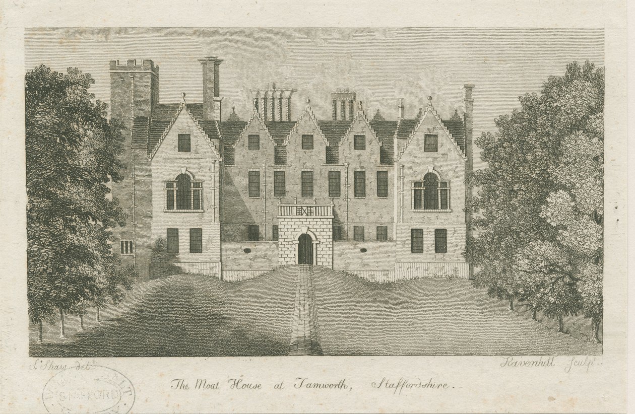 Tamworth – The Moat House: metszet, nd [1762-1802] (nyomat) alkotó: Stebbing Shaw
