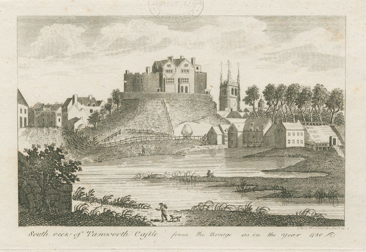 Tamworth-kastély: metszet alkotó: Stebbing Shaw