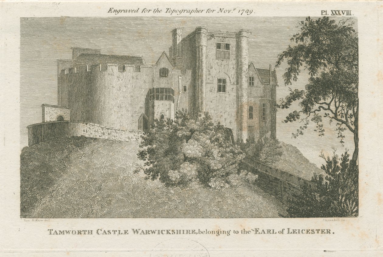 Tamworth kastély: metszet, nd [c 1799] (nyomat) alkotó: Stebbing Shaw