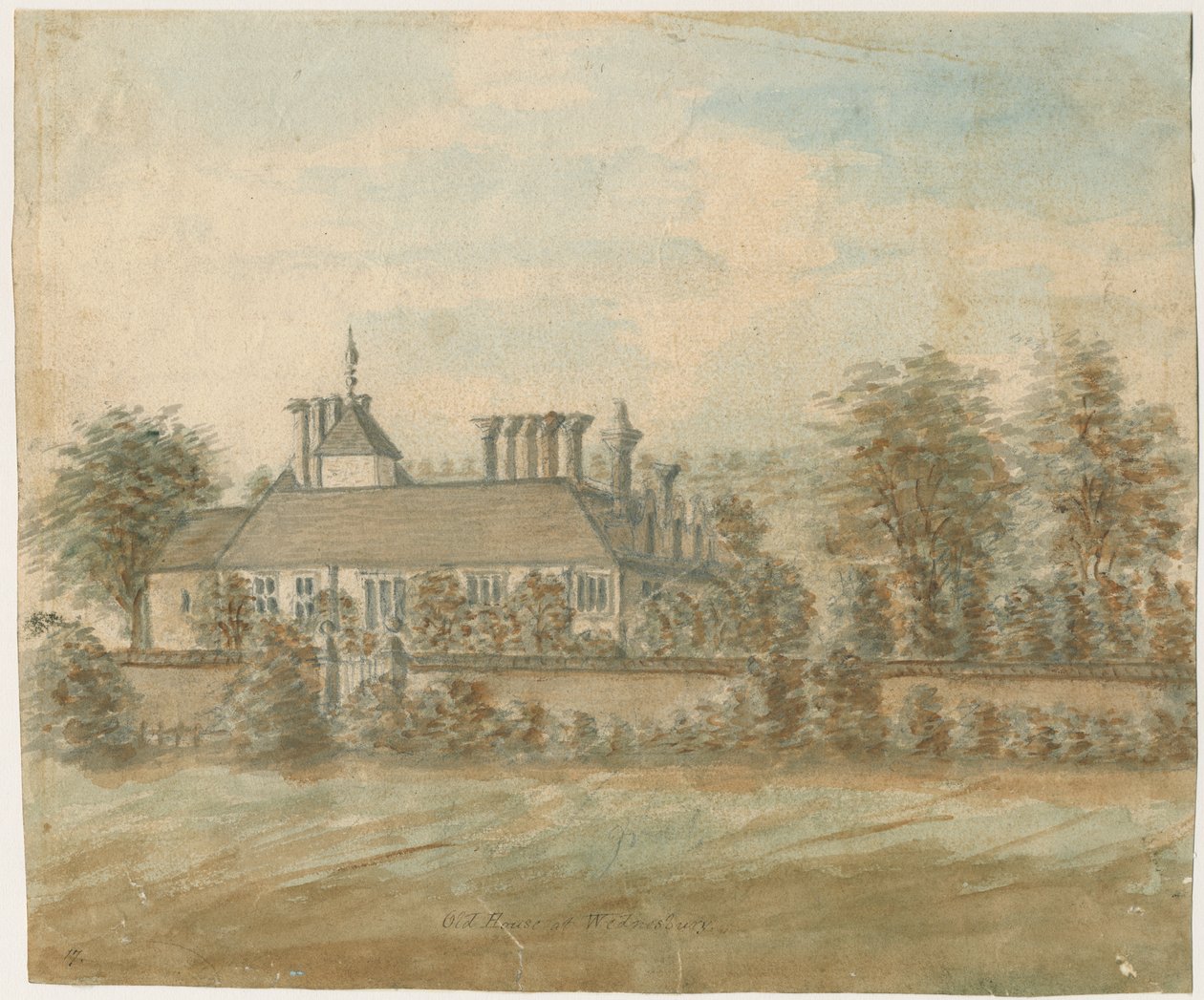 Wednesbury - Old House: vízfestmény, nd [1762-1798] alkotó: Stebbing Shaw
