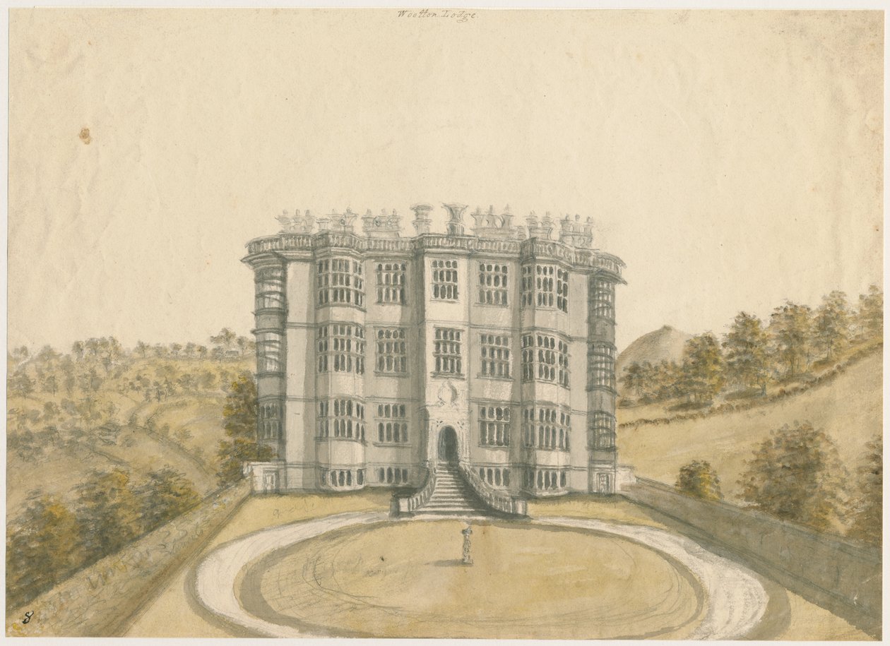 Wootton Lodge: vízfestmény, nd [1794] alkotó: Stebbing Shaw