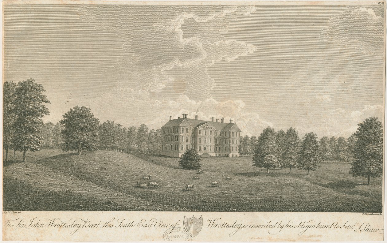 Wrottesley Hall: metszet, nd [c 1798] (nyomtatás) alkotó: Stebbing Shaw