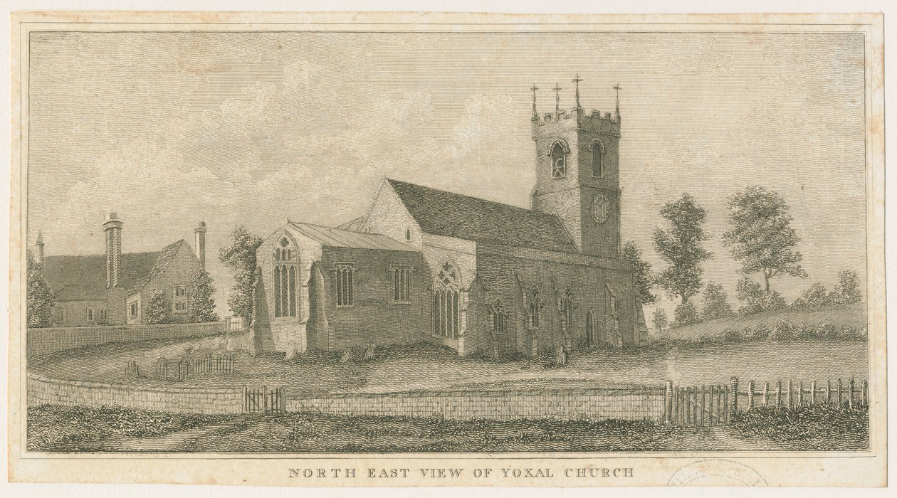 Yoxall templom: metszet, nd [c 1798] (nyomtatás) alkotó: Stebbing Shaw