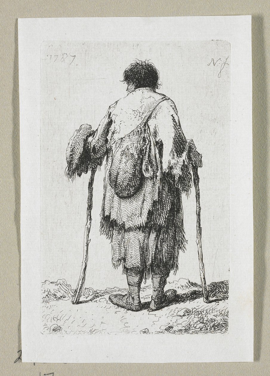 Koldus Hátulról Látva alkotó: Stefan Juliusz Norblin de la Gourdaine
