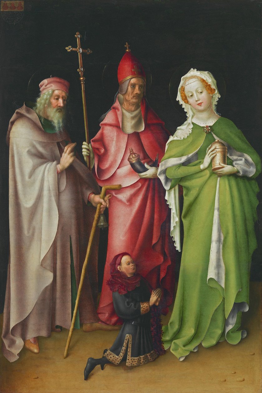 Flügel des Weltgerichtsaltares: Hl. Antonius, Papst Cornelius und Maria Magdalena mit einem Stifter alkotó: Stefan Lochner