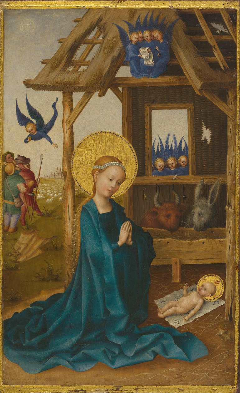 Geburt Christi (Rückseite: Kreuzigung Christi) alkotó: Stefan Lochner