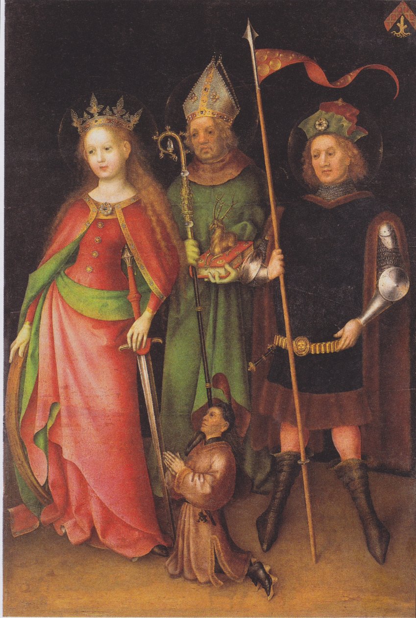 Hl. Katharina, Hubert und Quirinus (Jüngstes-Gericht-Altar) alkotó: Stefan Lochner