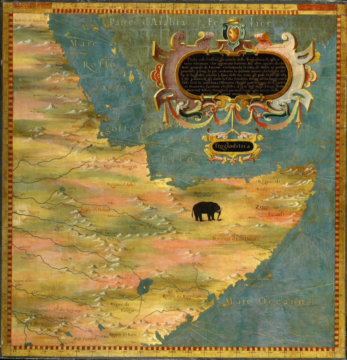 Afrika szarva: Etiópia és Szomália (Afrika) alkotó: Stefano Bonsignori 1589