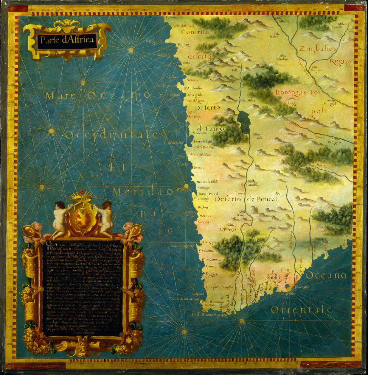 Namíbia, Botswana és Dél -Afrika alkotó: Stefano Bonsignori 1589