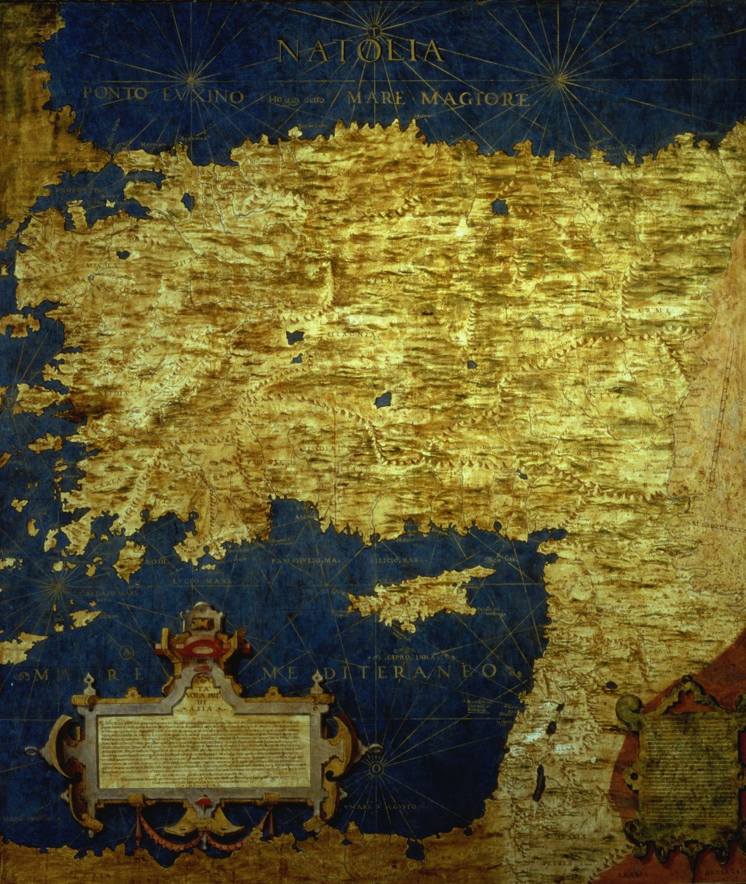 A 16. századi Törökország térképe a „Sala delle Carte Geografiche”-ből (Földrajzi Térképek Csarnok), 1575 alkotó: Stefano Bonsignori