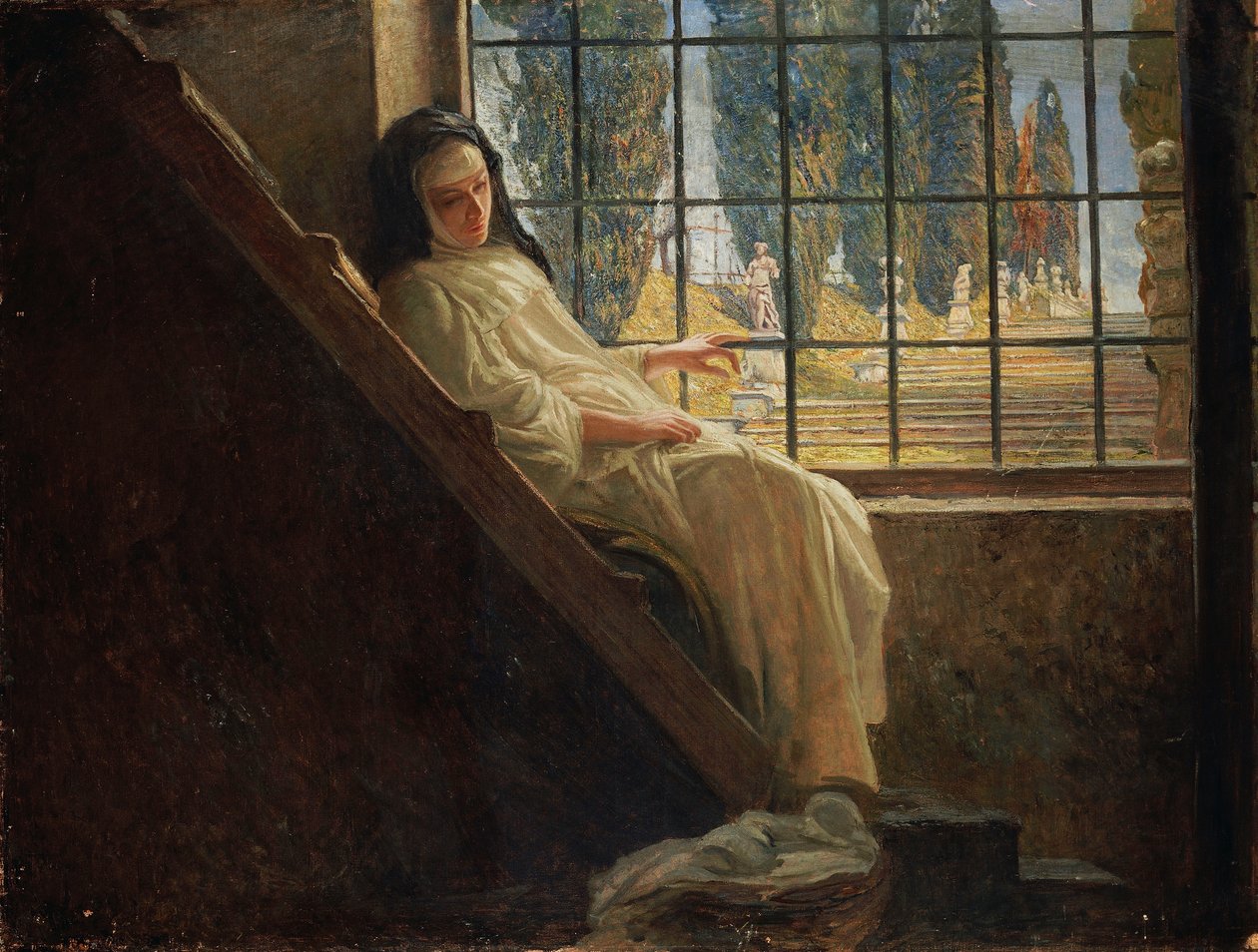 A csend, Stefano Bersani (1872-1914), olaj, vászon alkotó: Stefano Bersani