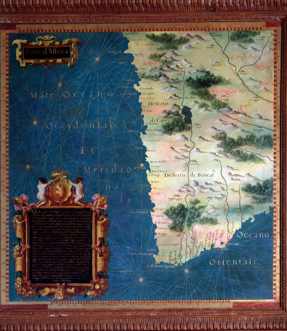 Dél-Afrika és a Good Esperance-fok térképét Stefano Bonsignori (? -1589) olasz kozmográfus és festő készítette. 1581 körül. Firenze, Palazzo Vecchio, Sala del Mappamondo alkotó: Stefano Buonsignori