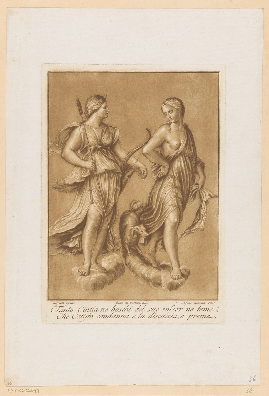 Diana en Callisto Plafondschilderingen van de Loggia di Galatea in de Villa Farnesina te Rome (sorozat címe) alkotó: Stefano Mulinari