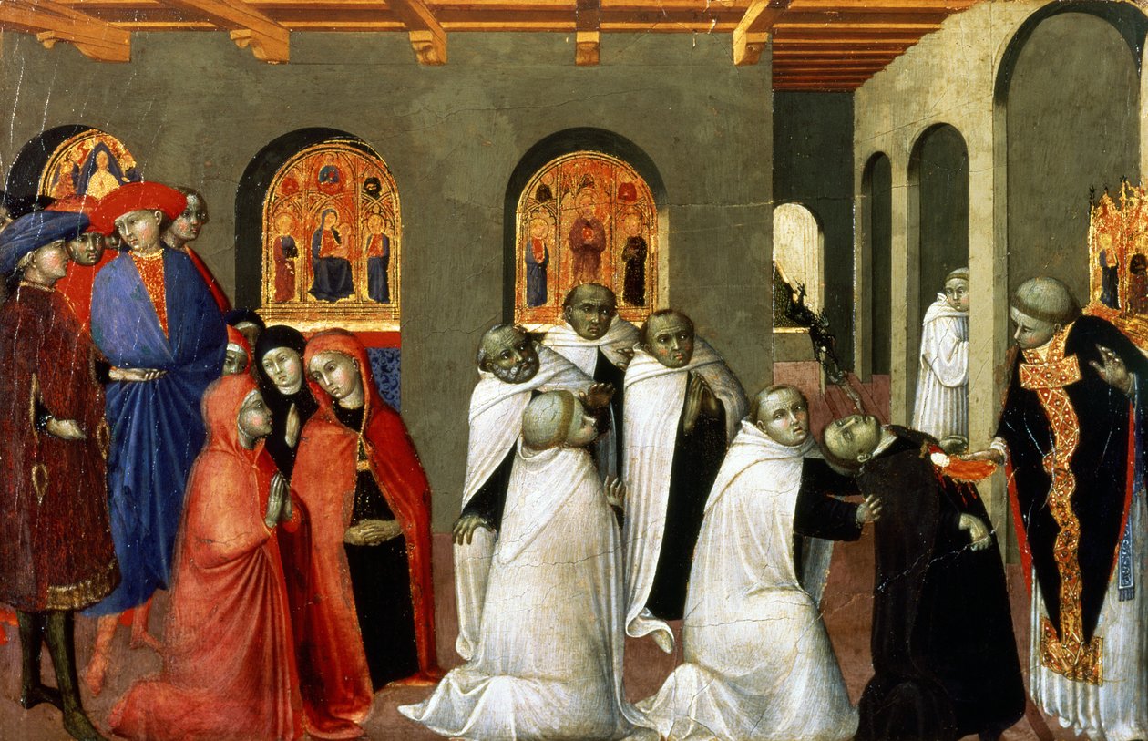 A Szent Szentség csodája, az Eucharisztia oltárának predellájáról, 1423 (tempera, tábla) alkotó: Stefano Sassetta