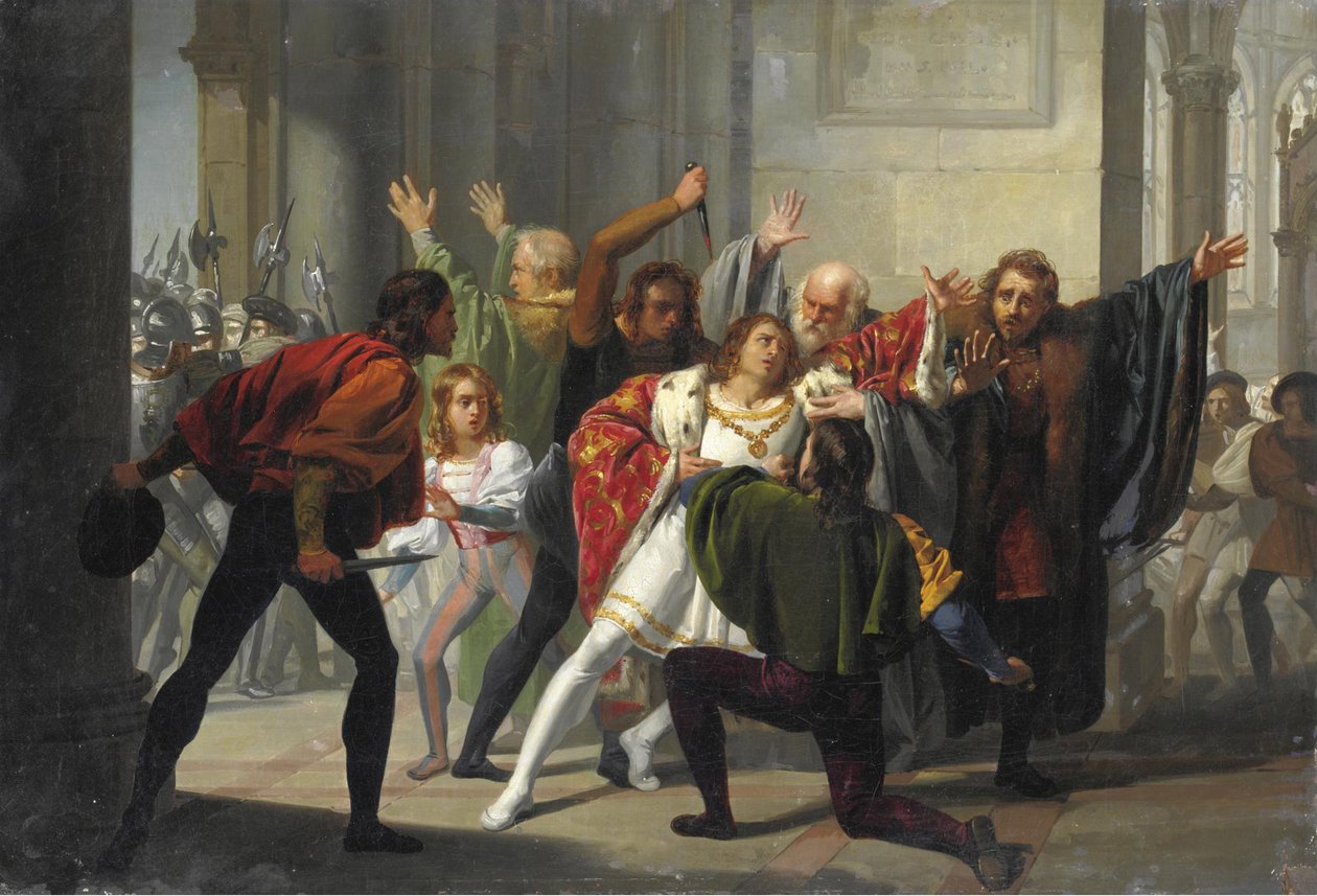 Stefano Ussi (1822-1901) Pazzi-összeesküvés - Magángyűjtemény - "La congiura dei Pazzi"" A Pazzi összeesküvése (cselekmény vagy összeesküvés) - 1478. április 26-án, vasárnap Firenzében verekedés történt a mise során a katedrális alkotó: Stefano Ussi